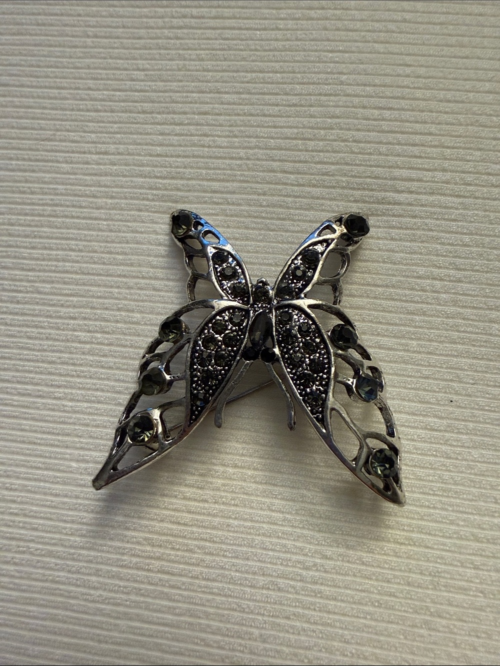 Black Crystal Butterfly Brooch - Women's Jewelry